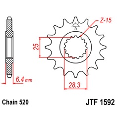 Řetězové kolečko JT 14 zubů - stejný počet jako originál                                                                                                                                                                                                  