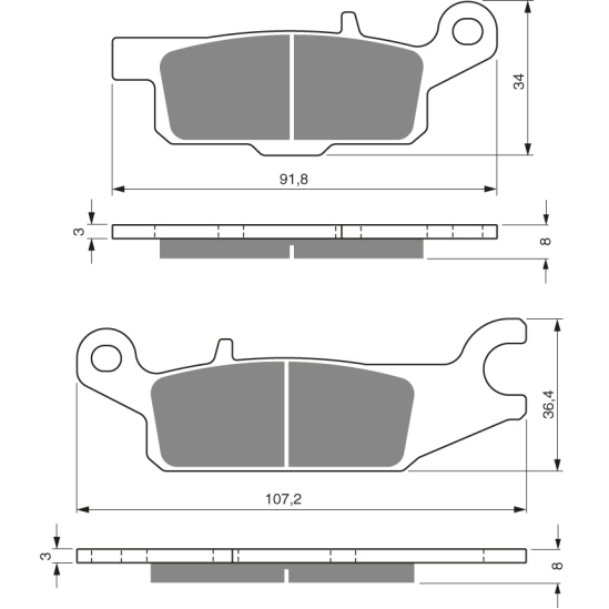 Brzdové destičky Epsys Yamaha Raptor 250, Grizzly 550, 700                                                                                                                                                                                                