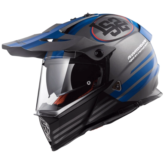 Helma LS2 MX436 PIONEER QUARTERBACK Matt Titanium Blue
