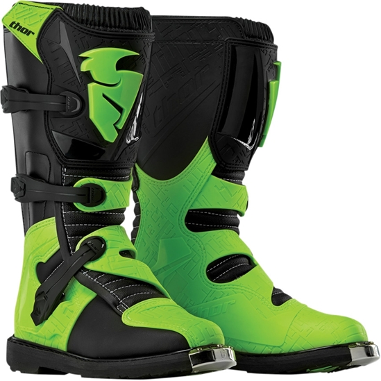 Motokrosové boty THOR BLITZ S5 OFFROAD BOOTS BLACK/GREEN vel. 12